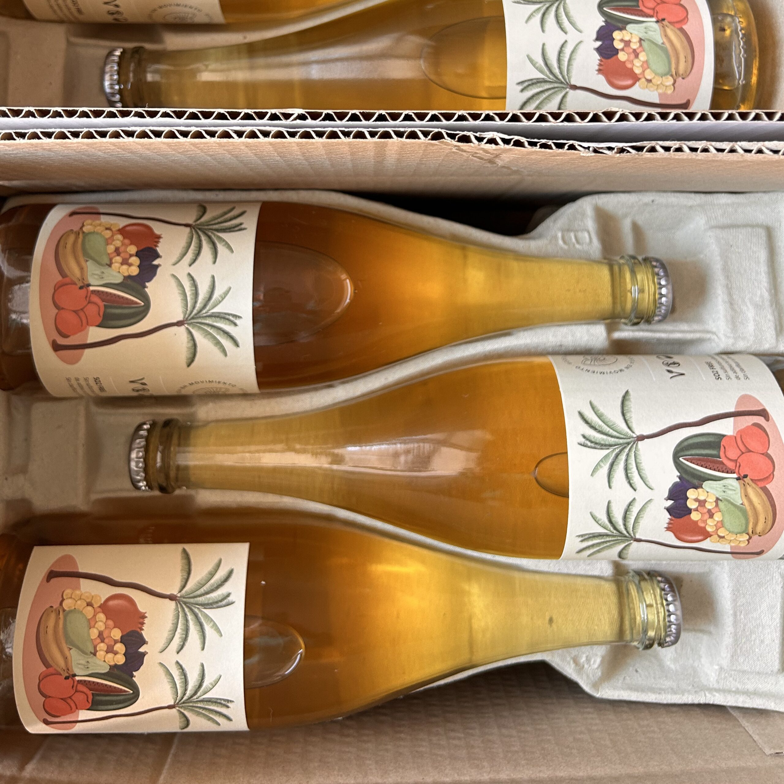 tintilla botellas de vino en su caja